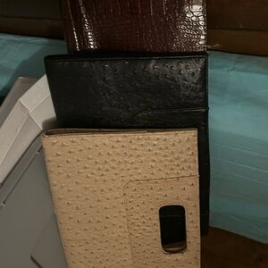 3 crock skin clutch handbags